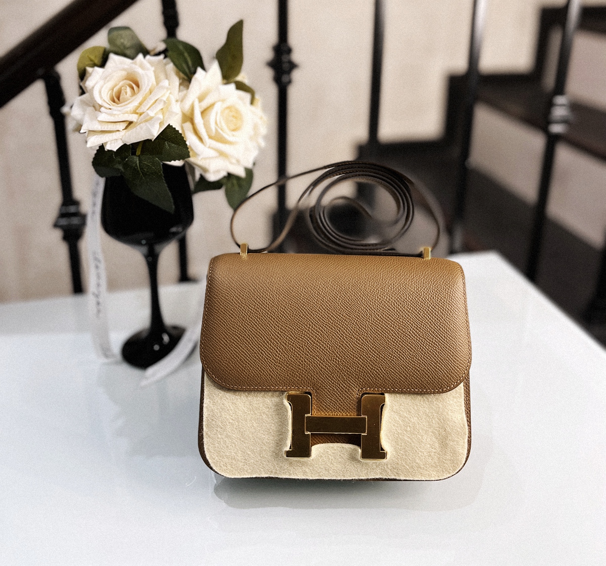 Constance mini  CC3G epsom 金扣小栗子