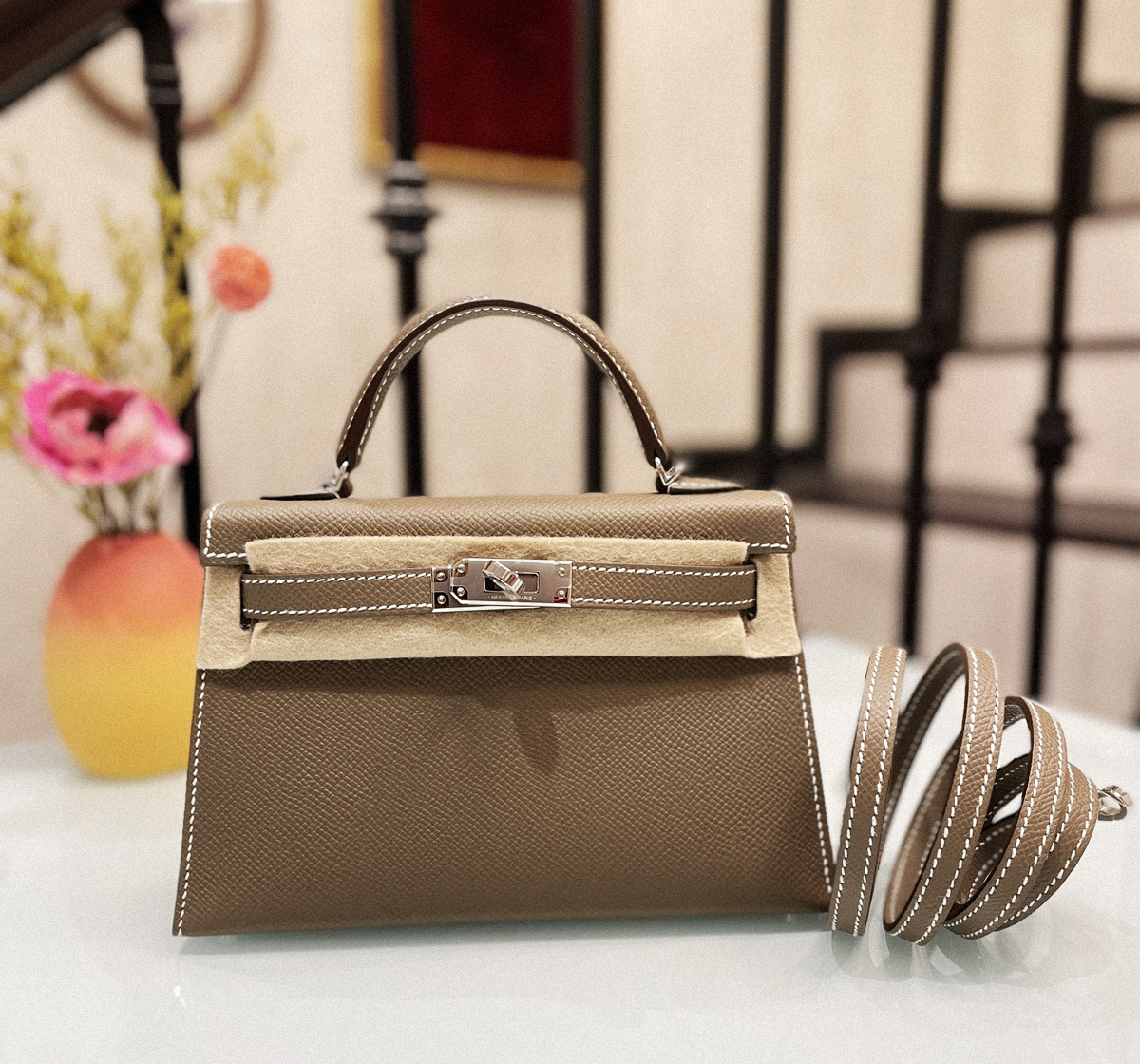 Mini Kelly 2 CK18 大象灰銀扣Epsom皮