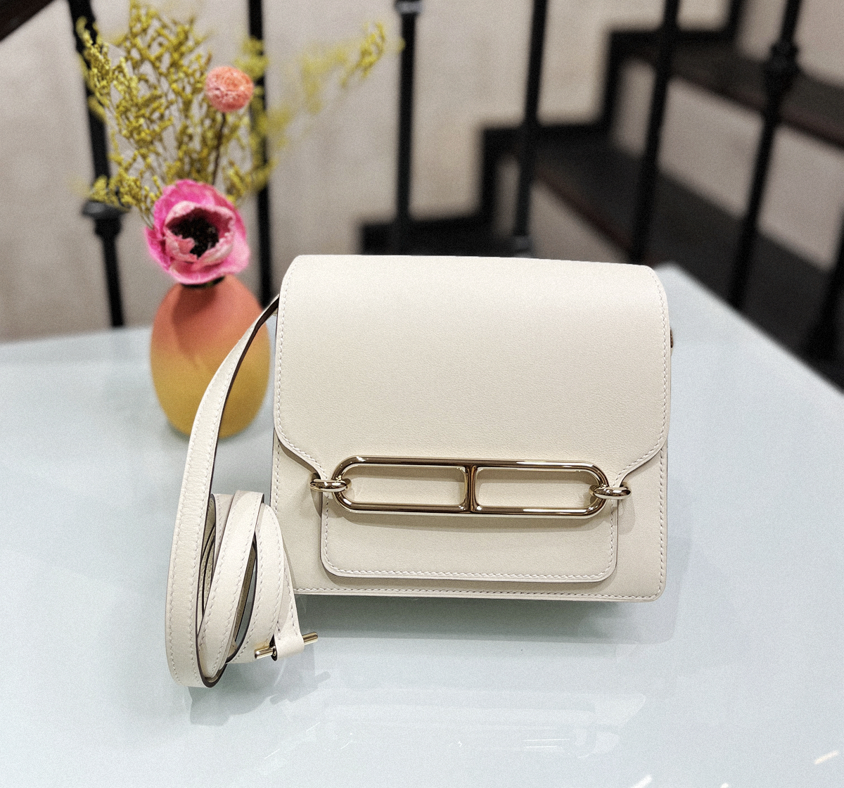 Roulis Mini cpi2 Nata 奶油白 swift 皮 豬鼻子淡金扣