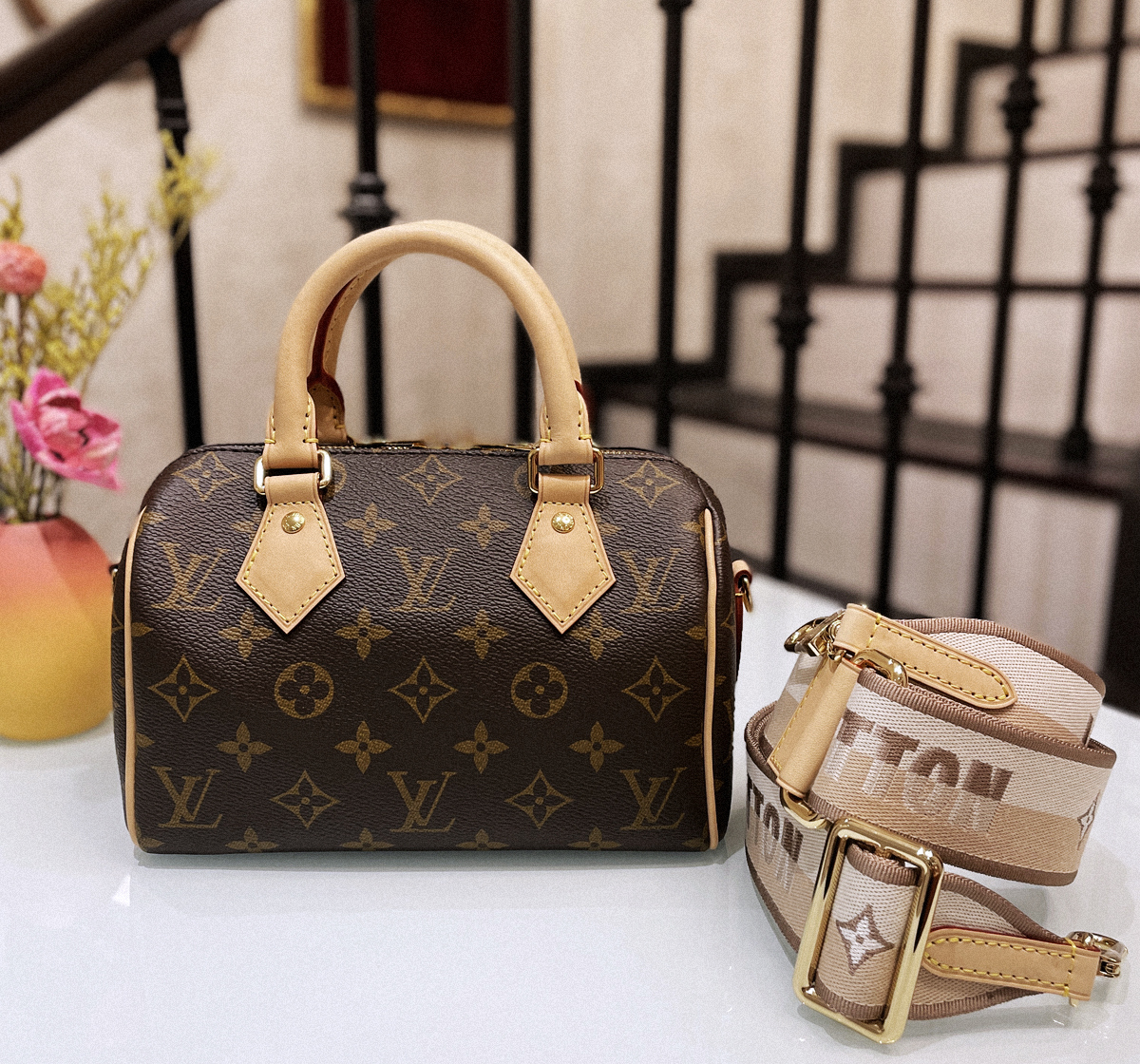 LV最完美尺寸Speedy20 新款奶茶肩帶