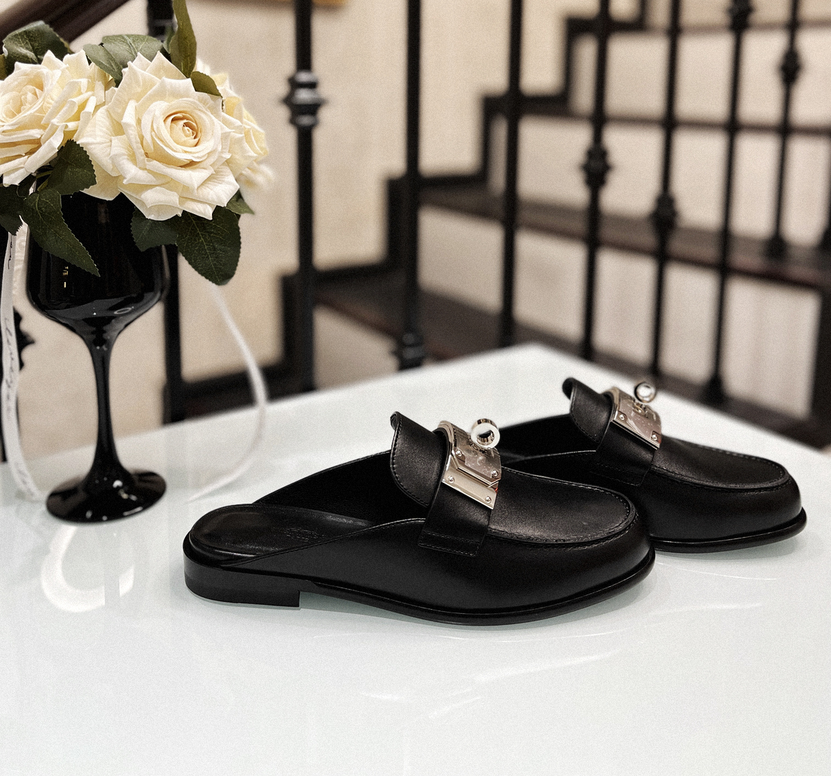 Hermes 女 Iota mule 女士流蘇半拖 36.5碼